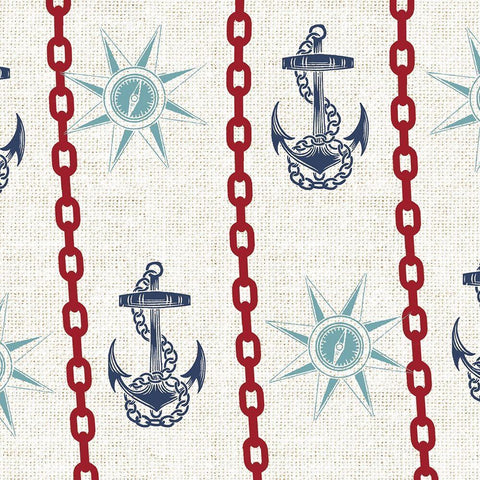 Nautical Pattern 2 Black Ornate Wood Framed Art Print with Double Matting by Allen, Candace