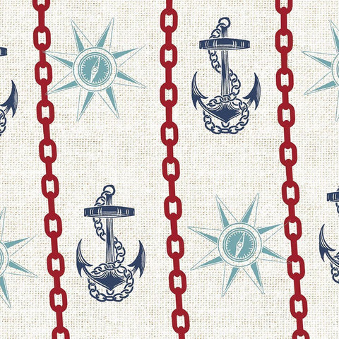 Nautical Pattern 2 Black Modern Wood Framed Art Print with Double Matting by Allen, Candace