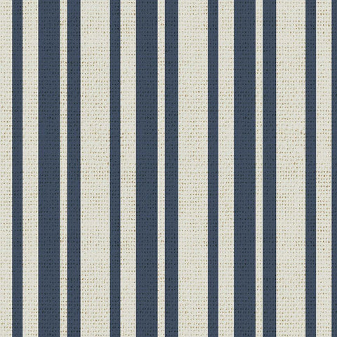 Nautical Navy Stripe 1 Gold Ornate Wood Framed Art Print with Double Matting by Allen, Candace
