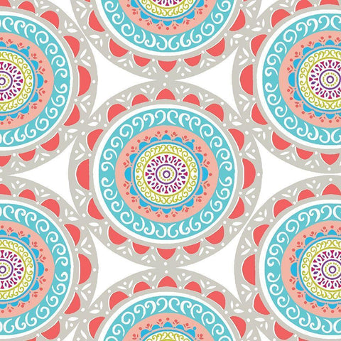 Boho Bright Mandala 2 Black Modern Wood Framed Art Print with Double Matting by Allen, Candace