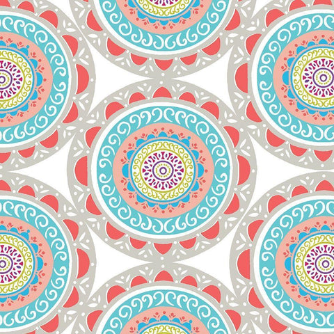 Boho Bright Mandala 2 White Modern Wood Framed Art Print with Double Matting by Allen, Candace