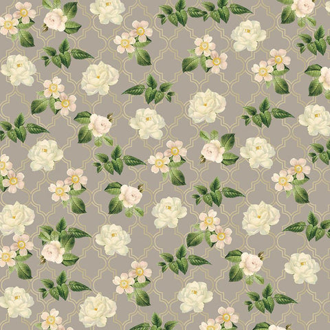 English Vintage Roses 1 Black Modern Wood Framed Art Print with Double Matting by Allen, Candace