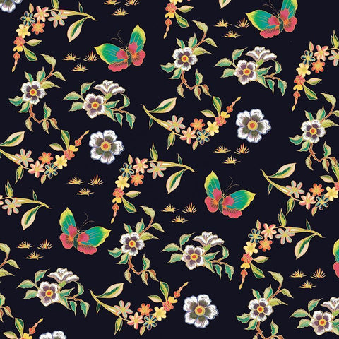 Kimono Quilt Toss 1 White Modern Wood Framed Art Print with Double Matting by Allen, Candace