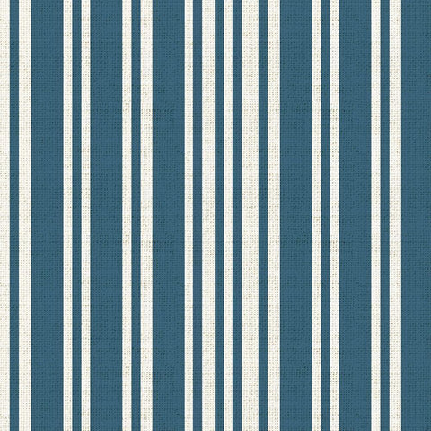 By The Sea Stripeez 1 White Modern Wood Framed Art Print by Allen, Candace