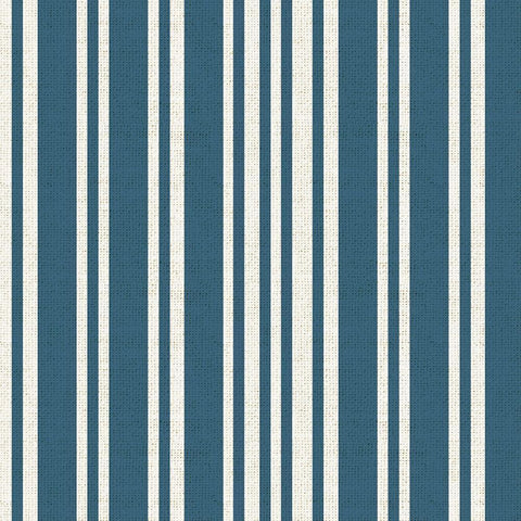 By The Sea Stripeez 1 Black Ornate Wood Framed Art Print with Double Matting by Allen, Candace