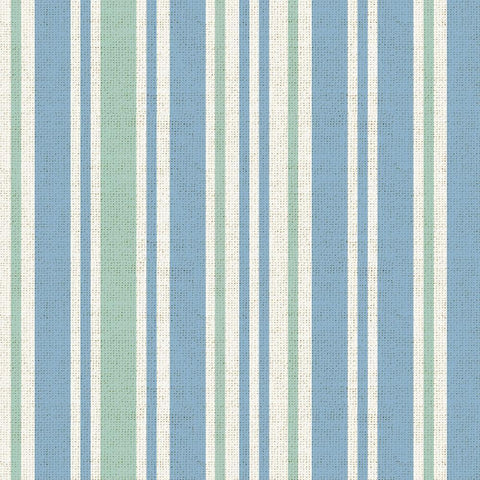 By The Sea Stripeez 2 White Modern Wood Framed Art Print with Double Matting by Allen, Candace