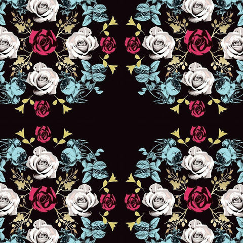 Fleur Medallion Black Ornate Wood Framed Art Print with Double Matting by Allen, Candace