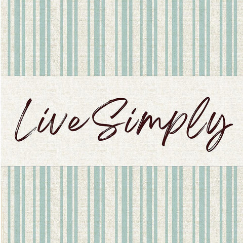 Live Simply Black Ornate Wood Framed Art Print with Double Matting by Lula Bijoux and Company