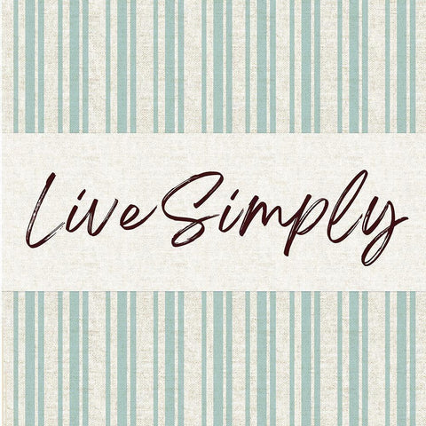 Live Simply Gold Ornate Wood Framed Art Print with Double Matting by Lula Bijoux and Company