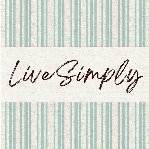 Live Simply White Modern Wood Framed Art Print with Double Matting by Lula Bijoux and Company
