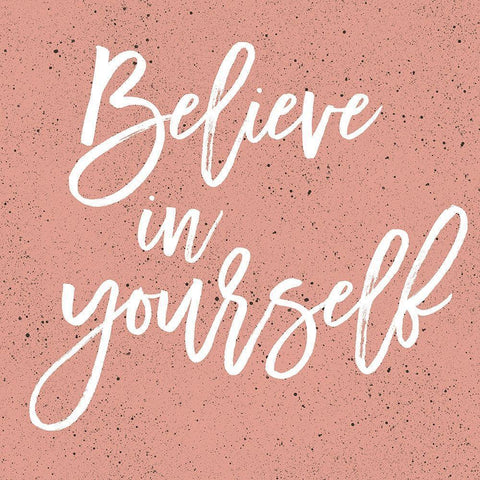 Believe In Yourself Black Modern Wood Framed Art Print with Double Matting by Lula Bijoux and Company