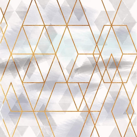 Mettalic Refection White Modern Wood Framed Art Print by Lula Bijoux and Company