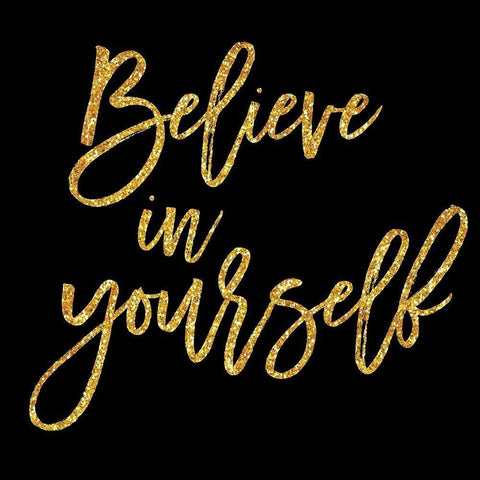 Believe in Yourself White Modern Wood Framed Art Print with Double Matting by Lula Bijoux and Company