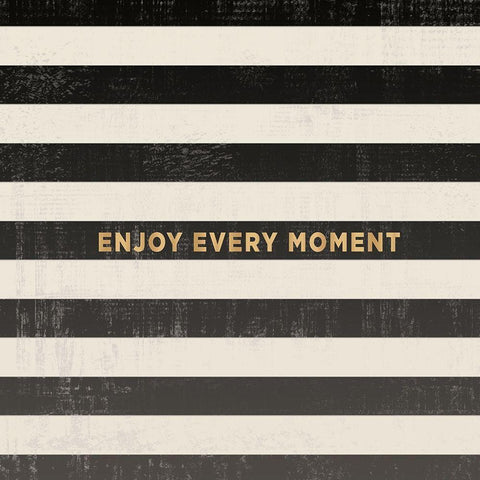 Enjoy Every Moment Black Modern Wood Framed Art Print with Double Matting by Lula Bijoux and Company