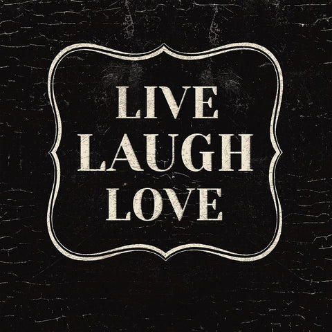 Live Laugh Love Gold Ornate Wood Framed Art Print with Double Matting by Lula Bijoux and Company