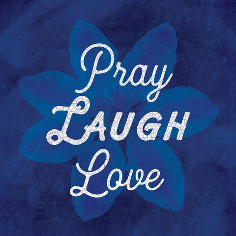 Pray Laugh Love Gold Ornate Wood Framed Art Print with Double Matting by Lula Bijoux and Company