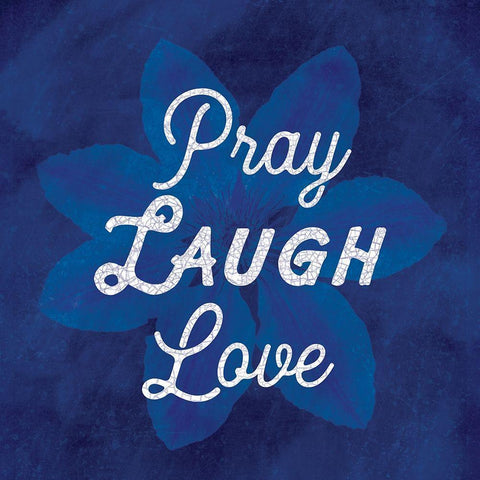 Pray Laugh Love Black Ornate Wood Framed Art Print with Double Matting by Lula Bijoux and Company