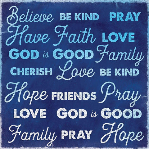 Gods Words 1 Black Ornate Wood Framed Art Print with Double Matting by Lula Bijoux and Company