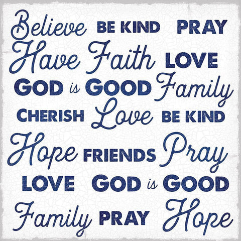 Gods Words 2 Black Ornate Wood Framed Art Print with Double Matting by Lula Bijoux and Company