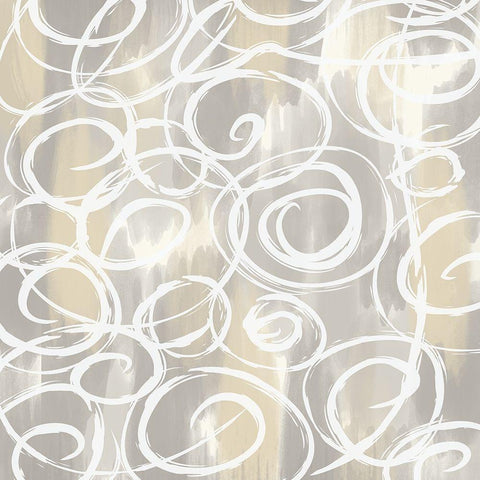 Clean Slate Curves Black Ornate Wood Framed Art Print with Double Matting by Lula Bijoux and Company