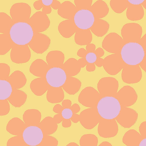 Happy Floral 2 Black Ornate Wood Framed Art Print with Double Matting by Lula Bijoux and Company