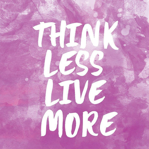 Think Less Live More Black Ornate Wood Framed Art Print with Double Matting by Lula Bijoux and Company