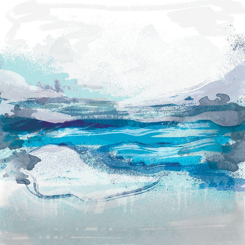 Coastal 1 White Modern Wood Framed Art Print with Double Matting by Lula Bijoux and Company