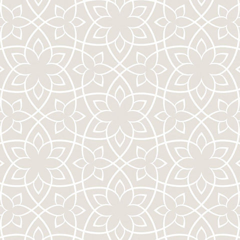 Beige Tile Black Modern Wood Framed Art Print by Lula Bijoux and Company