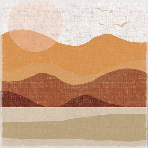 Hillsides Black Modern Wood Framed Art Print with Double Matting by Lula Bijoux And Company