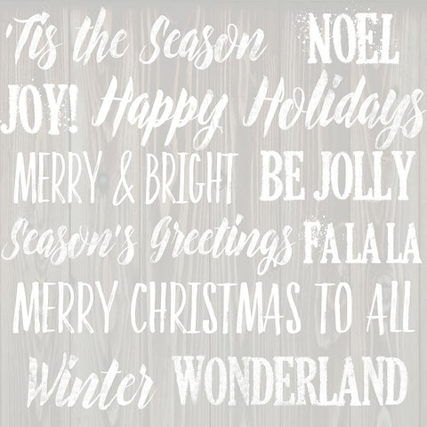 Holiday Words 1 V2 Black Ornate Wood Framed Art Print with Double Matting by Lula Bijoux And Company