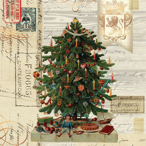 Holiday Tree 1 Black Modern Wood Framed Art Print by Lula Bijoux And Company
