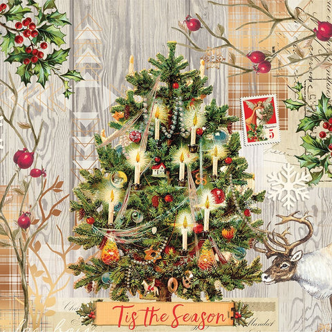 Holiday Tree 2 Black Ornate Wood Framed Art Print with Double Matting by Lula Bijoux And Company