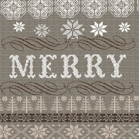 Winter Knits 2 White Modern Wood Framed Art Print with Double Matting by Lula Bijoux And Company