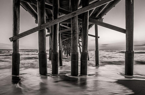 Beneath The Pier White Modern Wood Framed Art Print with Double Matting by Taylor, Glenn