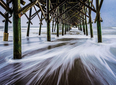 The Rushing Tide 1 White Modern Wood Framed Art Print with Double Matting by Taylor, Glenn