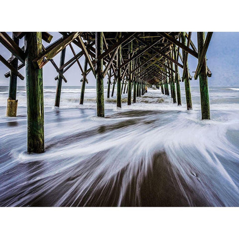 The Rushing Tide 1 Black Modern Wood Framed Art Print by Taylor, Glenn