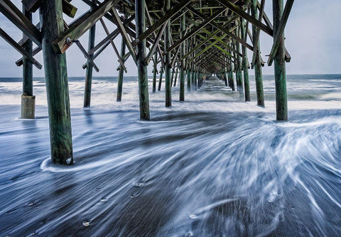 The Rushing Tide 3 White Modern Wood Framed Art Print with Double Matting by Taylor, Glenn