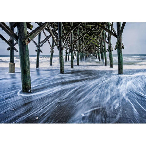 The Rushing Tide 3 Gold Ornate Wood Framed Art Print with Double Matting by Taylor, Glenn
