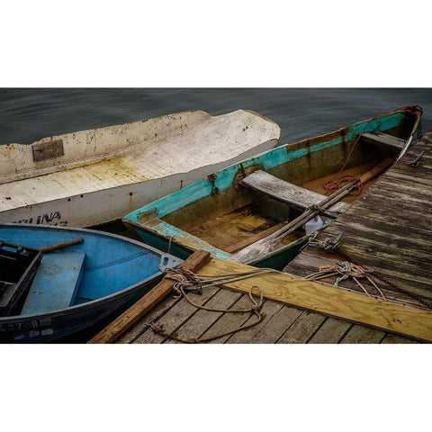Forgotten Dingys Black Modern Wood Framed Art Print by Taylor, Glenn