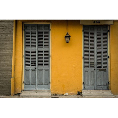 Yellow Entrance Black Modern Wood Framed Art Print with Double Matting by Taylor, Glenn