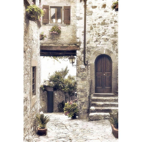 Courtyard Gold Ornate Wood Framed Art Print with Double Matting by Poinski, Dianne
