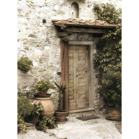 Montefioralle Door White Modern Wood Framed Art Print by Poinski, Dianne