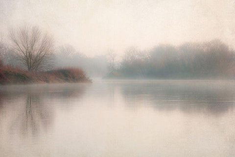 Lake 2 White Modern Wood Framed Art Print with Double Matting by Poinski, Dianne