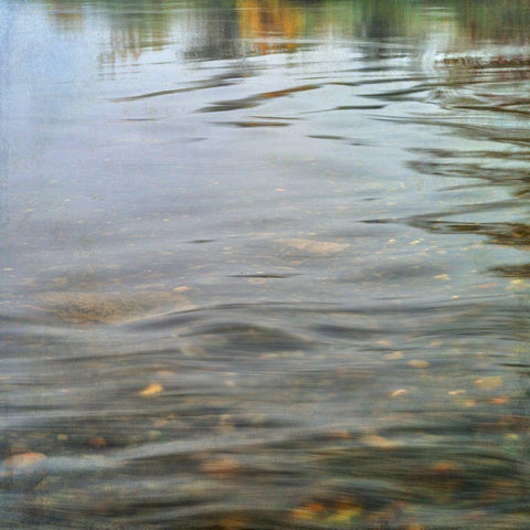 Riverrock 2 White Modern Wood Framed Art Print by Poinski, Dianne