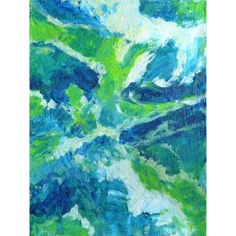 Abstract Bluegreen 2 Gold Ornate Wood Framed Art Print with Double Matting by Jenner, Roya