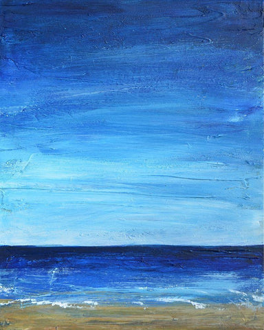 Peaceful Ocean View 1 White Modern Wood Framed Art Print with Double Matting by Jenner, Roya