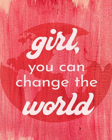 Change The World White Modern Wood Framed Art Print with Double Matting by Jenner, Roya