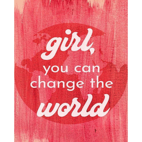 Change The World Black Modern Wood Framed Art Print with Double Matting by Jenner, Roya