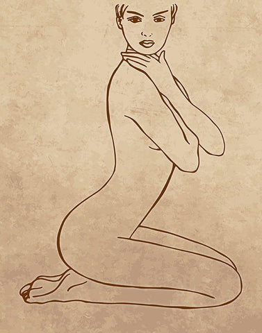 Natural Woman 1 White Modern Wood Framed Art Print with Double Matting by Jenner, Roya