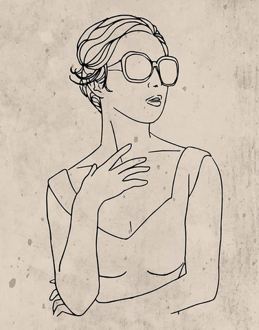 Fashion Woman 1 White Modern Wood Framed Art Print with Double Matting by Jenner, Roya